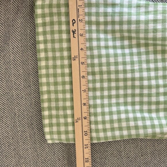 American Eagle 2 Piece Crop Top Flowy Pants Large Green Lined Gingham Hippie - Picture 14 of 16